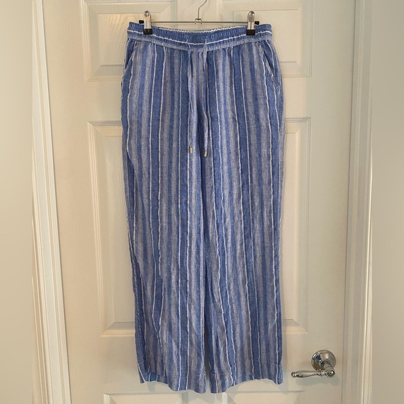 Tommy Bahama Linen Blue Striped Pants size XS - Picture 2 of 15